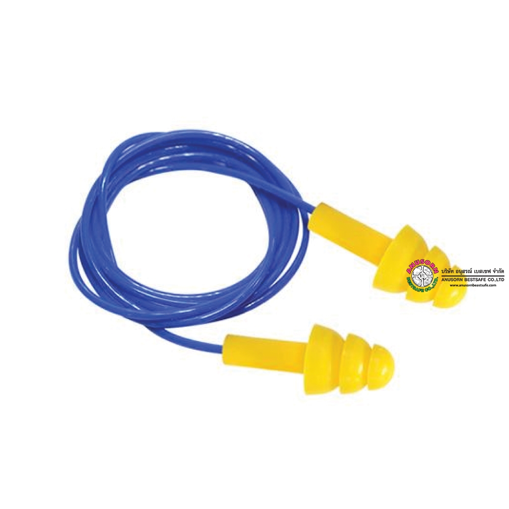 013-ECO-FIT EAR PLUG (EC-2001C) ที่อุดหูแบบซิลิโคนอย่างดี สาย PVC 26 dB  # BESTSAFE