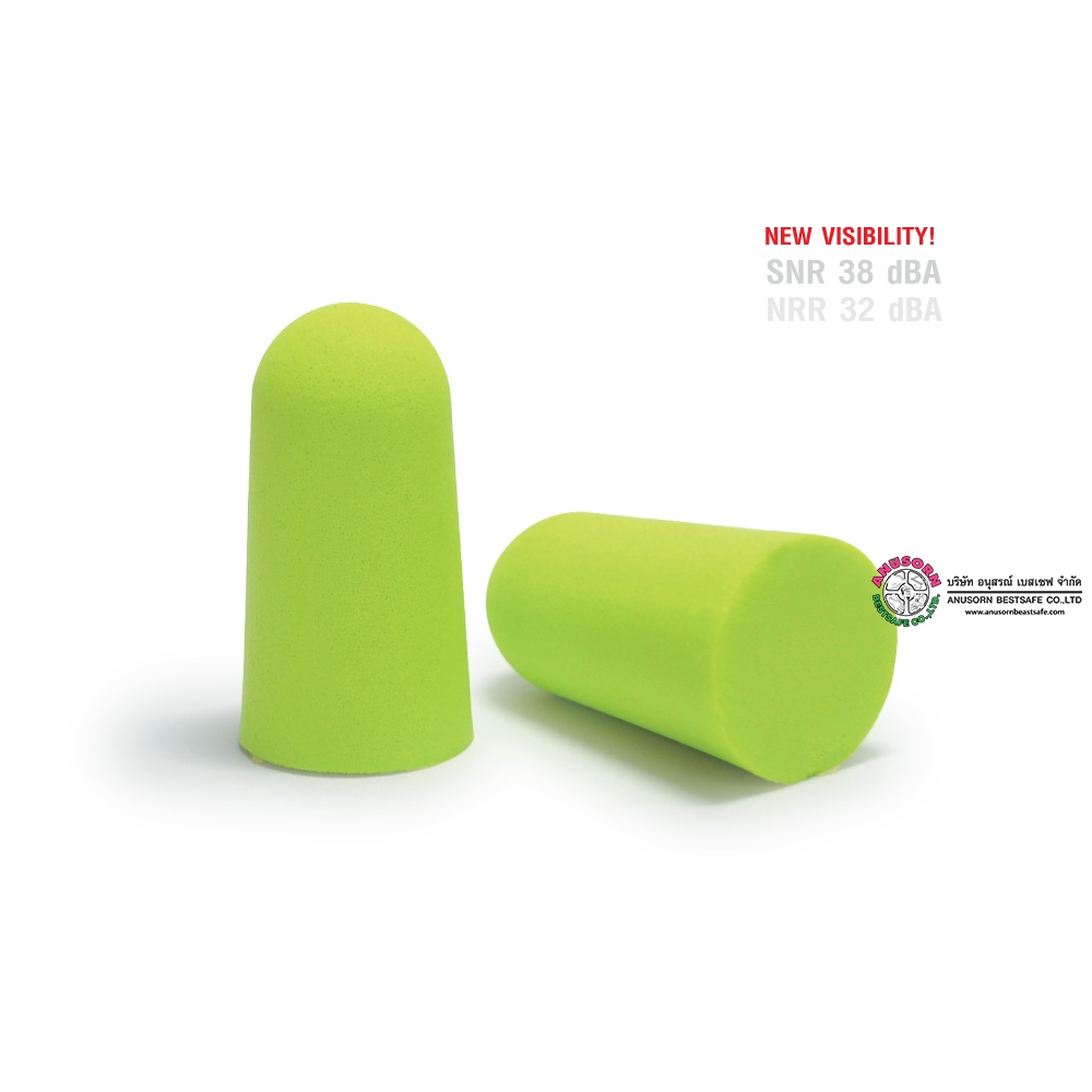 ปลั๊กอุดหูลดเสียงโฟมไม่มีสาย VISIBLE-03 ชนิดแบบเติม สีเขียว [500 คู่ / แพ็ค] # BESTSAFE