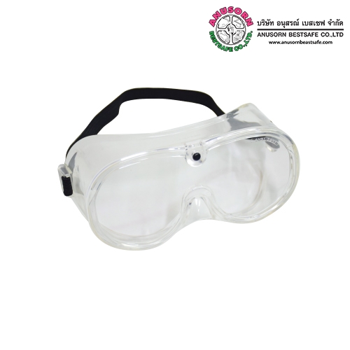 Goggle01 - ANTI-FOG (Medical / Lab) แว่นครอบตาเลนส์ใส ไม่มีวาล์ว # BESTSAFE